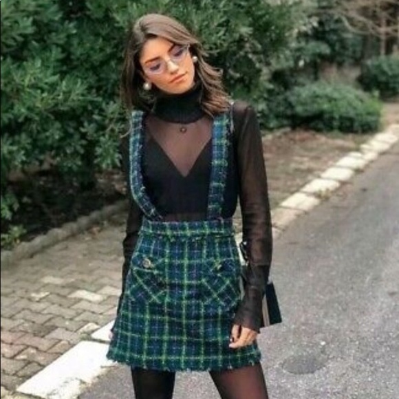Zara Dresses & Skirts - Zara Tweed Pinafore Dress
